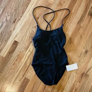 Athleta Keyhole One Piece Black Swimsuit